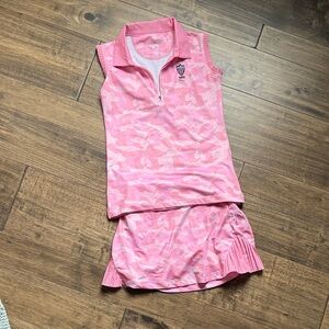 Pink Kids golf skort and top